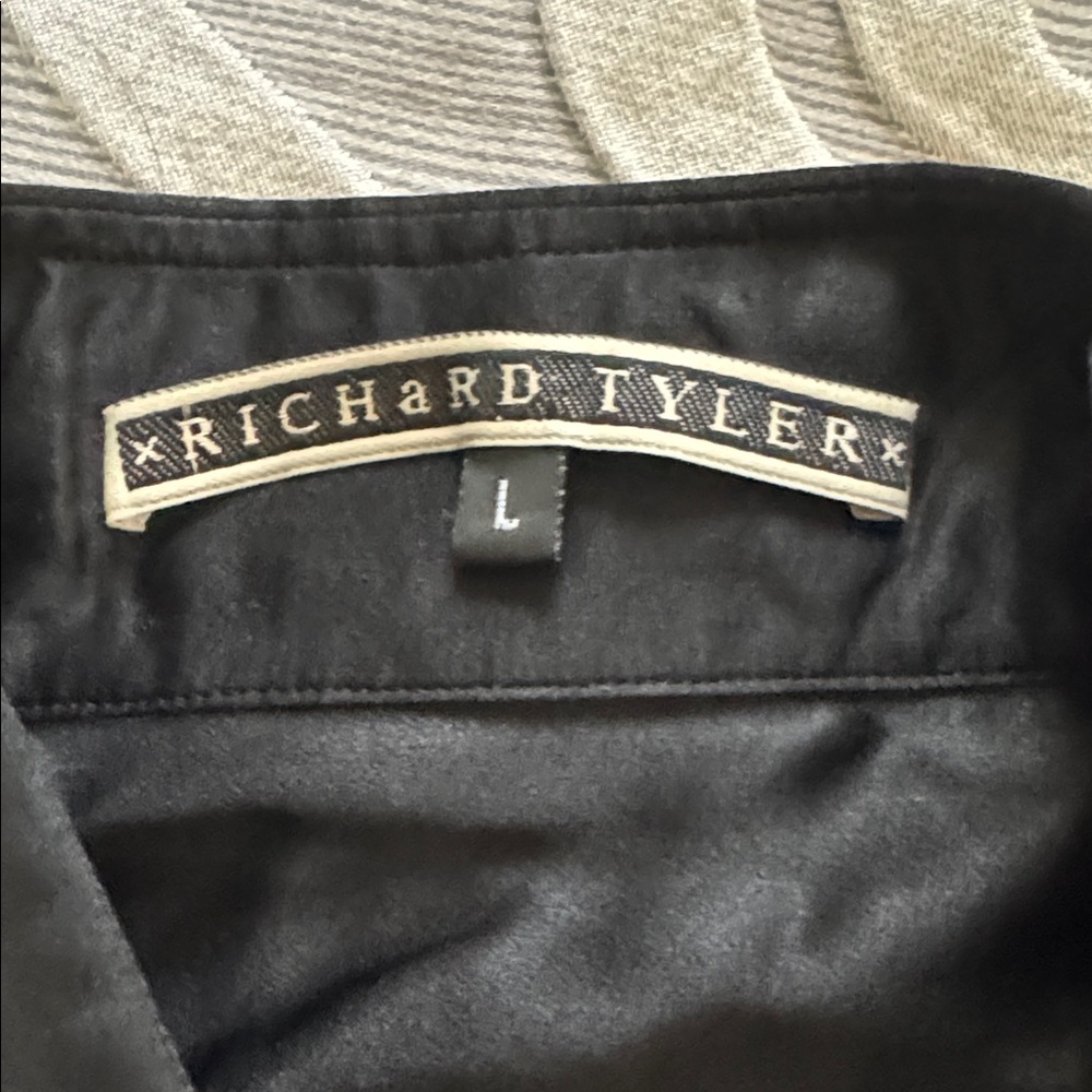 Richard Tyler Elegant Black Silk Shirt (French Cuff)
